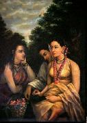 Raja Ravi Varma Shakuntala despondent USA oil painting artist